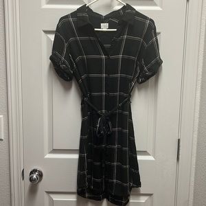 A New Day Dress - black, white, orange